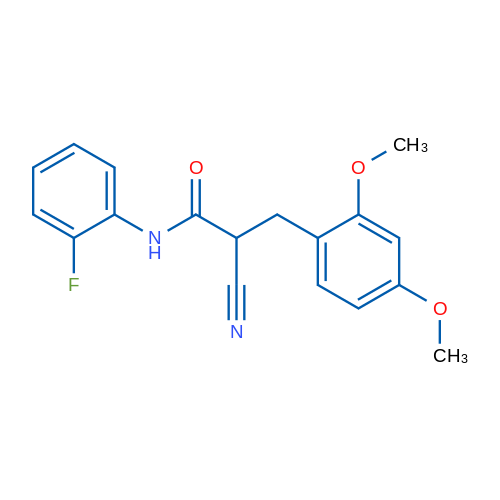 2-Cyano-3-(2,4-dimethoxyphenyl)-N-(2-fluorophenyl)propanamide 1g