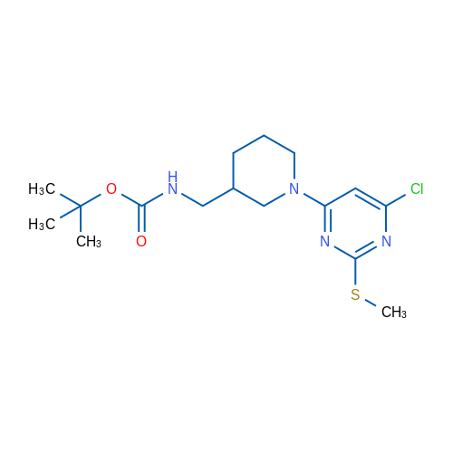 tert-Butyl ((1-(6-chloro-2-(methylthio)pyrimidin-4-yl)piperidin-3-yl)methyl)carbamate 1g