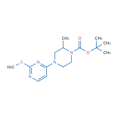 tert-Butyl 2-methyl-4-(2-(methylthio)pyrimidin-4-yl)piperazine-1-carboxylate 1g