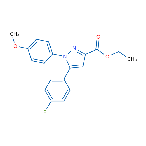 Ethyl 5-(4-fluorophenyl)-1-(4-methoxyphenyl)-1H-pyrazole-3-carboxylate 250mg