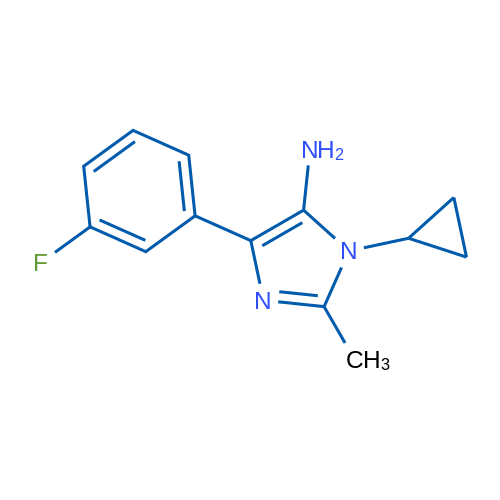 1-Cyclopropyl-4-(3-fluorophenyl)-2-methyl-1H-imidazol-5-amine 1g