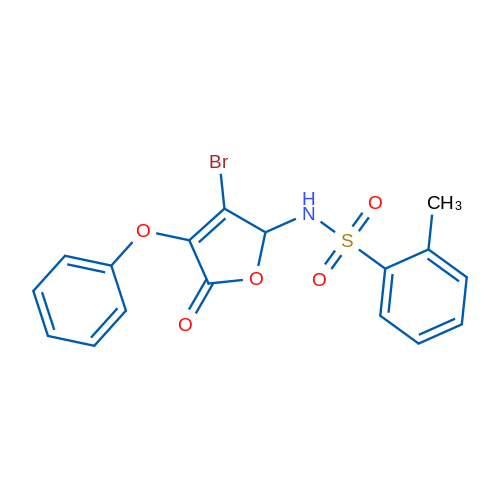 N-(3-Bromo-5-oxo-4-phenoxy-2,5-dihydrofuran-2-yl)-2-methylbenzene-1-sulfonamide 1g