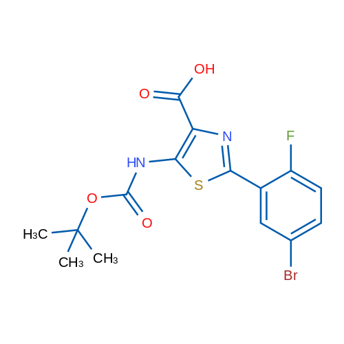 2-(5-Bromo-2-fluorophenyl)-5-((tert-butoxycarbonyl)amino)thiazole-4-carboxylic acid 1g