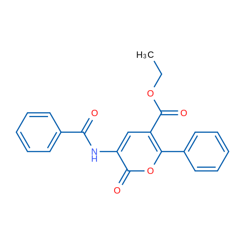 Ethyl 3-benzamido-2-oxo-6-phenyl-2H-pyran-5-carboxylate 5g