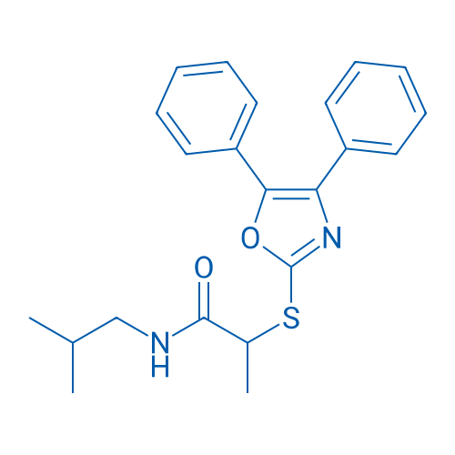 2-((4,5-Diphenyloxazol-2-yl)thio)-N-isobutylpropanamide 100mg