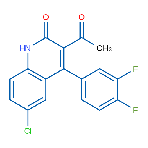 3-acetyl-6-chloro-4-(3,4-difluorophenyl)quinolin-2(1H)-one 1g