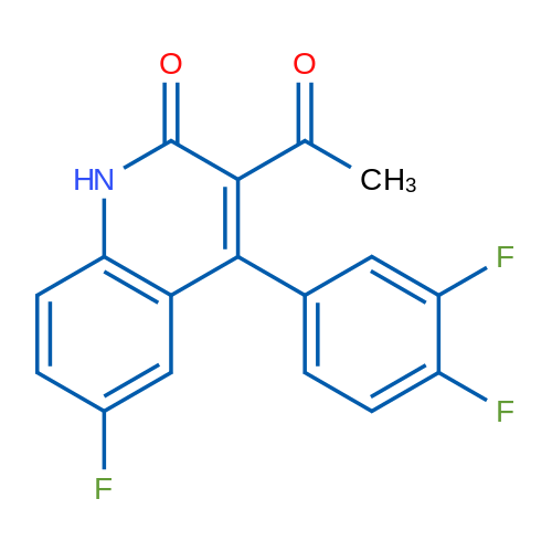 3-acetyl-4-(3,4-difluorophenyl)-6-fluoroquinolin-2(1H)-one 250mg