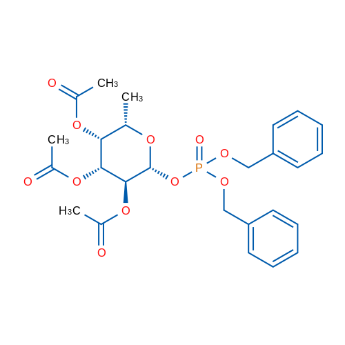 β-L-Galactopyranose, 6-deoxy-, 2,3,4-triacetate 1-[bis(phenylmethyl) phosphate] 1g
