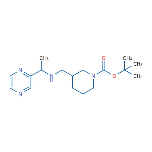 tert-Butyl 3-(((1-(pyrazin-2-yl)ethyl)amino)methyl)piperidine-1-carboxylate 1g