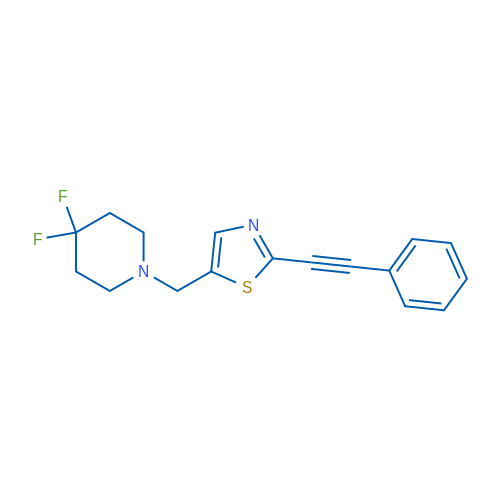 5-((4,4-Difluoropiperidin-1-yl)methyl)-2-(phenylethynyl)thiazole 1g