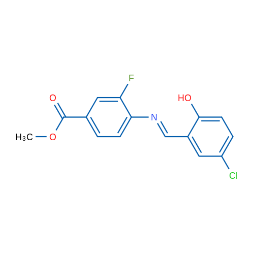 Methyl 4-[(E)-[(5-chloro-2-hydroxyphenyl)methylidene]amino]-3-fluorobenzoate 1g