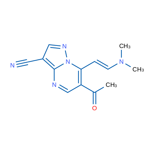 6-Acetyl-7-[(E)-2-(dimethylamino)ethenyl]pyrazolo[1,5-a]pyrimidine-3-carbonitrile 1g