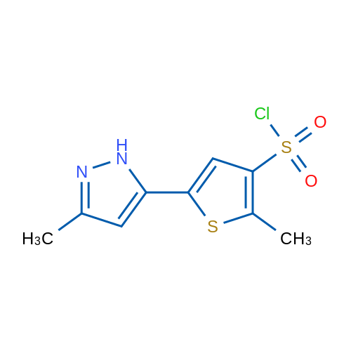 2-Methyl-5-(3-methyl-1H-pyrazol-5-yl)thiophene-3-sulfonyl chloride 1g
