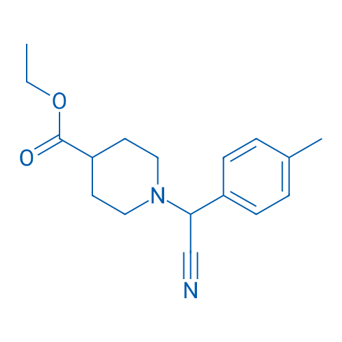 Ethyl 1-(cyano(p-tolyl)methyl)piperidine-4-carboxylate 250mg
