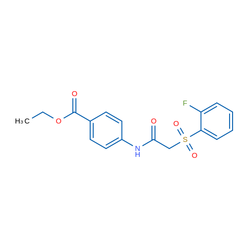 Ethyl 4-[2-(2-fluorobenzenesulfonyl)acetamido]benzoate 1g