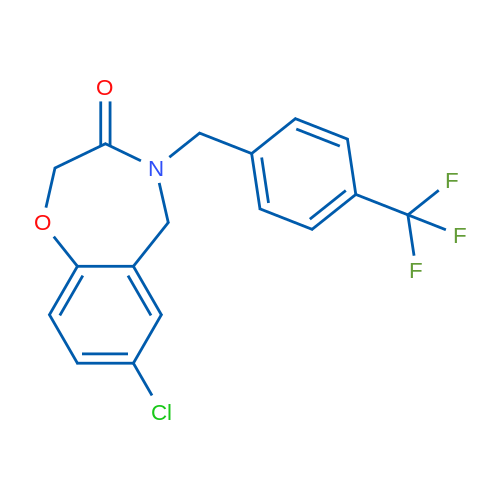 7-Chloro-4-{[4-(trifluoromethyl)phenyl]methyl}-2,3,4,5-tetrahydro-1,4-benzoxazepin-3-one 1g