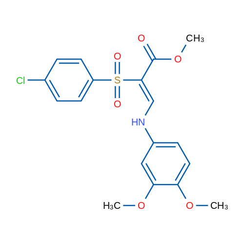 Methyl (2Z)-2-(4-chlorobenzenesulfonyl)-3-[(3,4-dimethoxyphenyl)amino]prop-2-enoate 1g