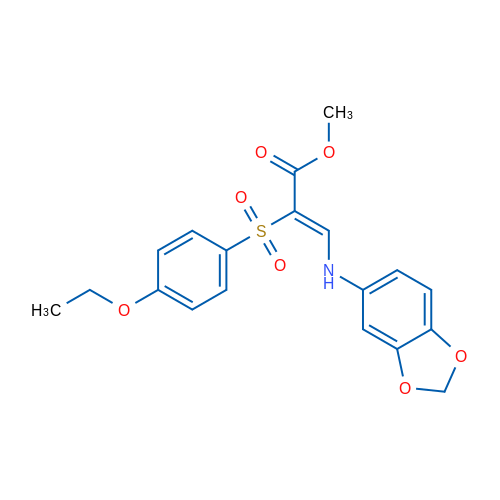 Methyl (2Z)-3-[(2H-1,3-benzodioxol-5-yl)amino]-2-(4-ethoxybenzenesulfonyl)prop-2-enoate 1g