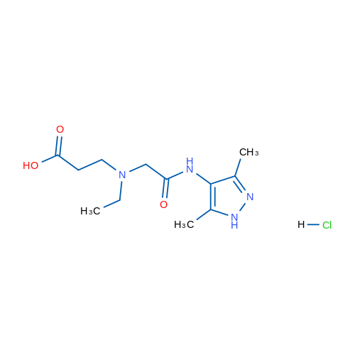3-({[(3,5-dimethyl-1H-pyrazol-4-yl)carbamoyl]methyl}(ethyl)amino)propanoic acid hydrochloride 1g