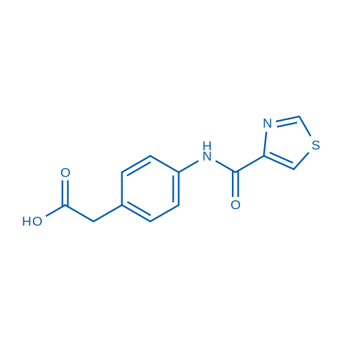 2-(4-(Thiazole-4-carboxamido)phenyl)acetic acid 50mg