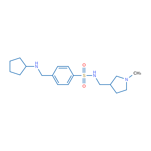 4-((Cyclopentylamino)methyl)-N-((1-methylpyrrolidin-3-yl)methyl)benzenesulfonamide 1g