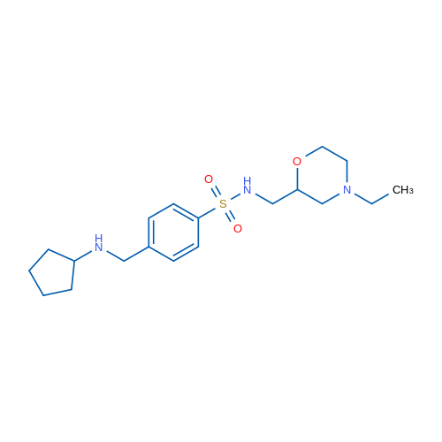 4-((Cyclopentylamino)methyl)-N-((4-ethylmorpholin-2-yl)methyl)benzenesulfonamide 1g