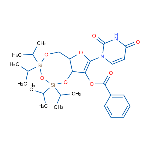 8-(2,4-dioxo-3,4-dihydropyrimidin-1(2H)-yl)-2,2,4,4-tetraisopropyl-6a,9a-dihydro-6H-furo[3,2-f][1,3,5,2,4]trioxadisilocin-9-yl benzoate 1g