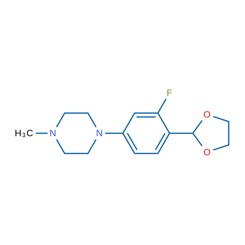 1-(4-(1,3-Dioxolan-2-yl)-3-fluorophenyl)-4-methylpiperazine 5g
