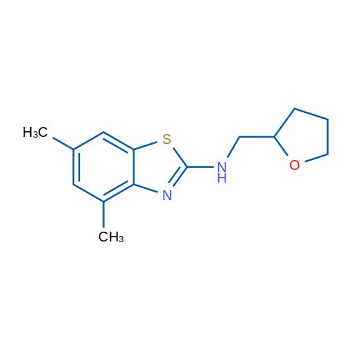 4,6-dimethyl-N-(tetrahydrofuran-2-ylmethyl)-1,3-benzothiazol-2-amine 250mg
