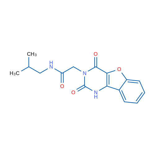 2-{4,6-dioxo-8-oxa-3,5-diazatricyclo[7.4.0.0^{2,7}]trideca-1(9),2(7),10,12-tetraen-5-yl}-N-(2-methylpropyl)acetamide 1g