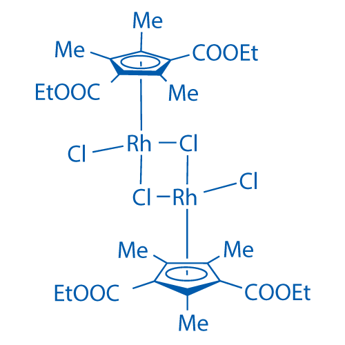 Bis[(1,2,3,4,5-η)-1,3-bis(ethoxycarbonyl)-2,4,5-trimethyl-2,4-cyclopentadien-1-yl]di-μ-chlorodichlorodirhodium 100mg