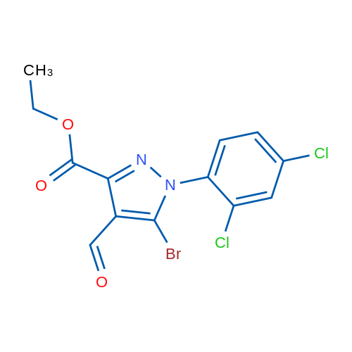 EThyl 5-bromo-1-(2,4-dichlorophenyl)-4-formyl-1h-pyrazole-3-carboxylate 100mg