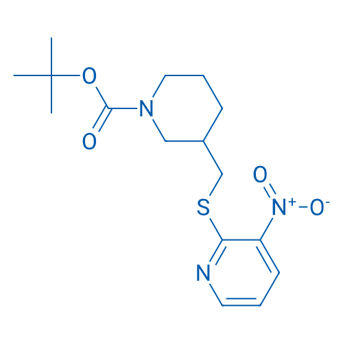 tert-Butyl 3-(((3-nitropyridin-2-yl)thio)methyl)piperidine-1-carboxylate 250mg