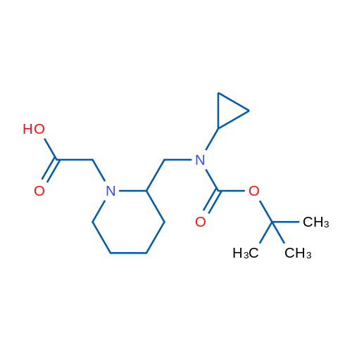 2-(2-(((tert-Butoxycarbonyl)(cyclopropyl)amino)methyl)piperidin-1-yl)acetic acid 1g