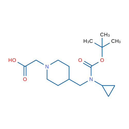 2-(4-(((tert-Butoxycarbonyl)(cyclopropyl)amino)methyl)piperidin-1-yl)acetic acid 1g