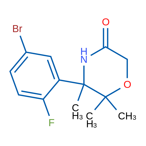 5-(5-Bromo-2-fluorophenyl)-5,6,6-trimethylmorpholin-3-one 1g