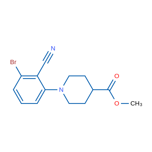 Methyl 1-(3-bromo-2-cyanophenyl)piperidine-4-carboxylate 1g