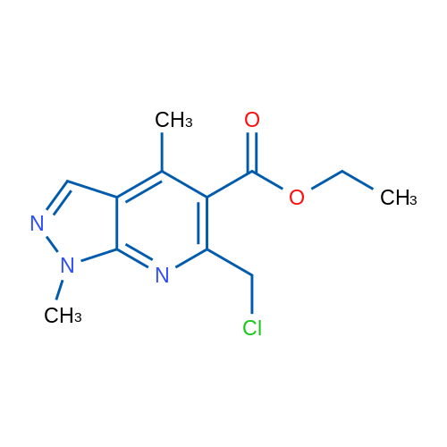 Ethyl 6-(chloromethyl)-1,4-dimethyl-1H-pyrazolo[3,4-b]pyridine-5-carboxylate 1g