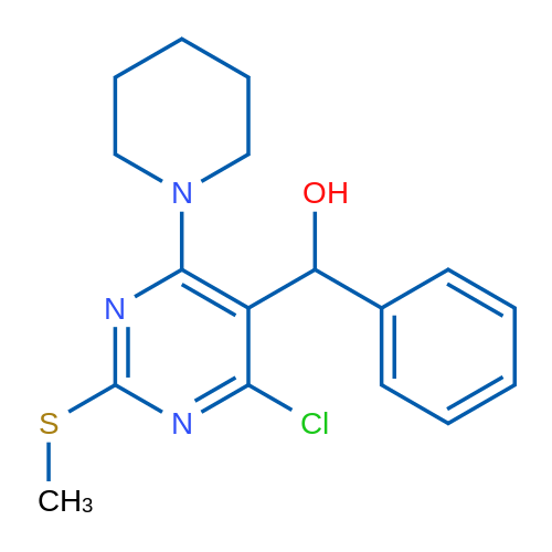 (4-Chloro-2-(methylthio)-6-(piperidin-1-yl)pyrimidin-5-yl)(phenyl)methanol 1g