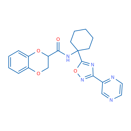 N-{1-[3-(pyrazin-2-yl)-1,2,4-oxadiazol-5-yl]cyclohexyl}-2,3-dihydro-1,4-benzodioxine-2-carboxamide 1g