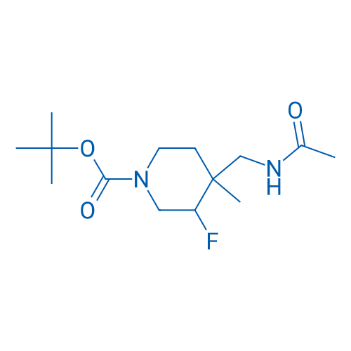 tert-Butyl 4-(acetamidomethyl)-3-fluoro-4-methylpiperidine-1-carboxylate 250mg