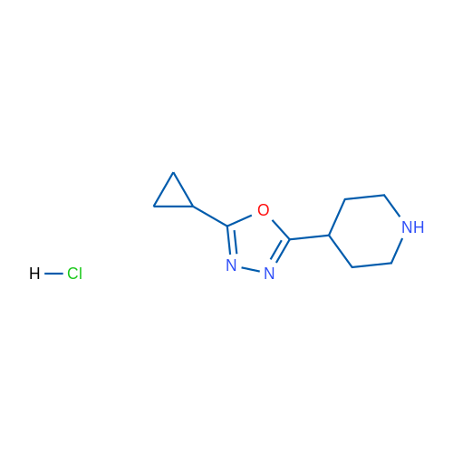 2-Cyclopropyl-5-(piperidin-4-yl)-1,3,4-oxadiazole hydrochloride 1g