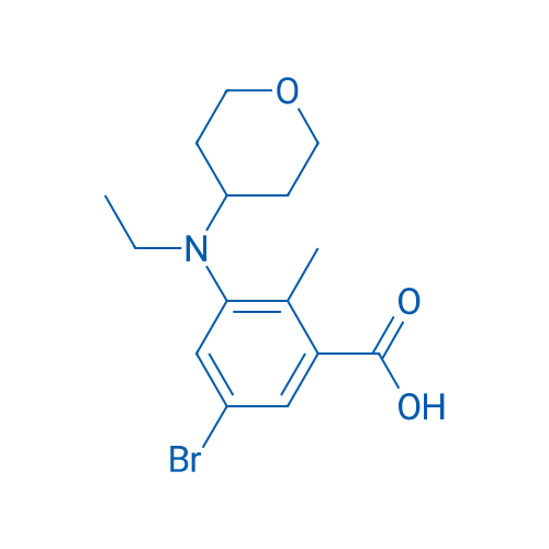 5-Bromo-3-(ethyl(tetrahydro-2H-pyran-4-yl)amino)-2-methylbenzoic acid 1g