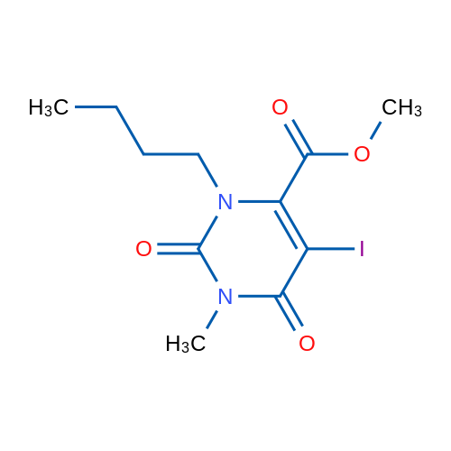 Methyl 3-butyl-5-iodo-1-methyl-2,6-dioxo-1,2,3,6-tetrahydropyrimidine-4-carboxylate 1g