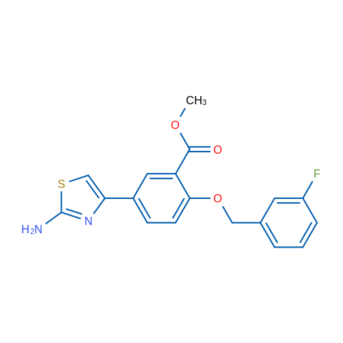 Methyl 5-(2-aminothiazol-4-yl)-2-((3-fluorobenzyl)oxy)benzoate 1g