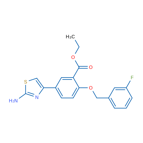 Ethyl 5-(2-aminothiazol-4-yl)-2-((3-fluorobenzyl)oxy)benzoate 5g