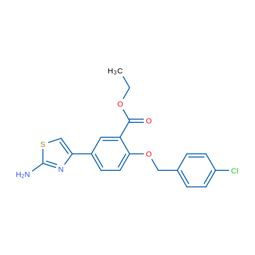 Ethyl 5-(2-aminothiazol-4-yl)-2-((4-chlorobenzyl)oxy)benzoate 1g