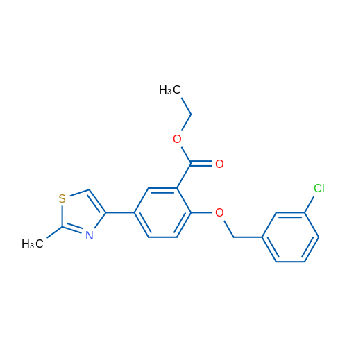 Ethyl 2-((3-chlorobenzyl)oxy)-5-(2-methylthiazol-4-yl)benzoate 5g