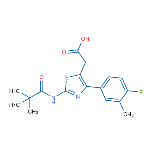 2-(4-(4-Fluoro-3-methylphenyl)-2-pivalamidothiazol-5-yl)acetic acid 1g