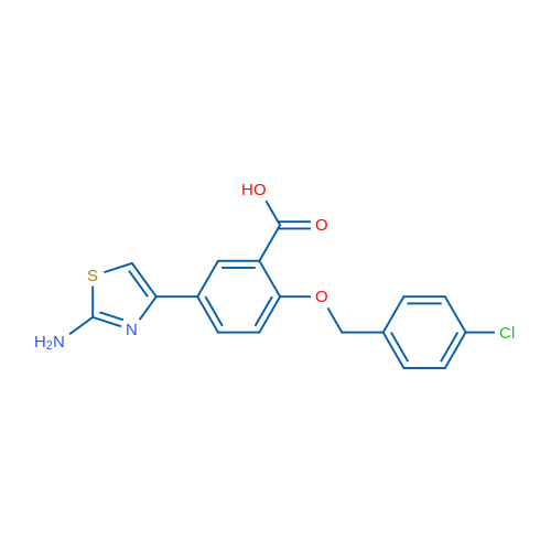 5-(2-Aminothiazol-4-yl)-2-((4-chlorobenzyl)oxy)benzoic acid 5g